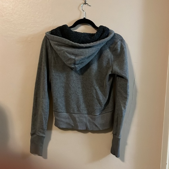 American Eagle Outfitters Gray Fleece Style Zip Up Hooded Jacket S - Picture 8 of 16